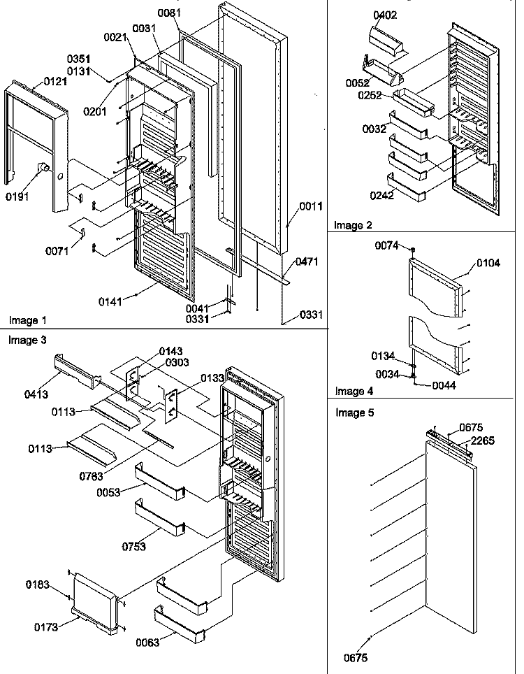 REF DOOR Diagram and Parts List for SBDT520TW P1313201W W Amana Refrigerator