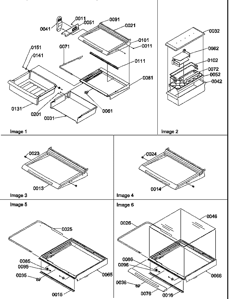 SHELVES, DELI, AND CRISPER ASSEMBLIES Diagram and Parts List for SBDT520TW P1313201W W Amana Refrigerator