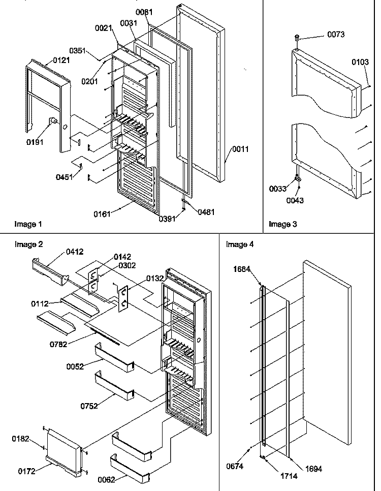 REF DOOR Diagram and Parts List for SRD522TE P1313301W E Amana Refrigerator