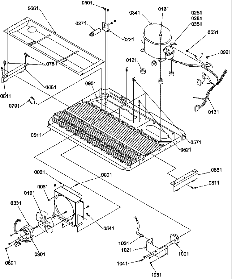 MACHINE COMPARTMENT Diagram and Parts List for SRD522TE P1313301W E Amana Refrigerator