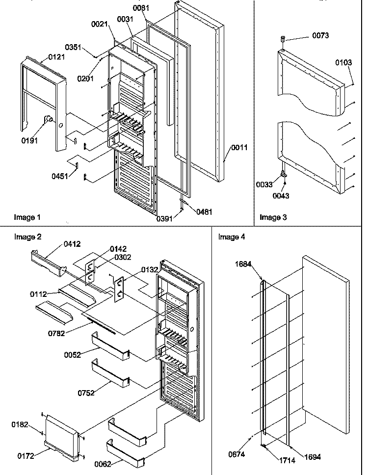REF DOOR Diagram and Parts List for SRD526TW P1313401W W Amana Refrigerator