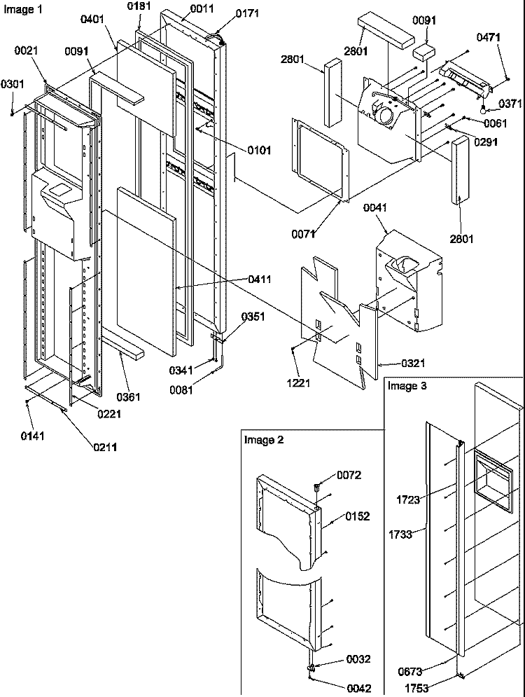 FZ DOOR Diagram and Parts List for SRD526TW P1313401W W Amana Refrigerator