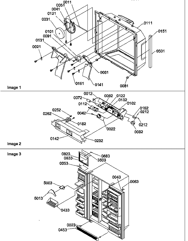 ICE - WATER CAV / ELEC BRKT ASSY / TOE GRILLE Diagram and Parts List for SRD526TW P1313401W W Amana Refrigerator