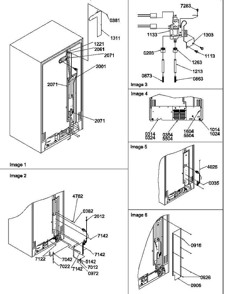 CABINET BACK Diagram and Parts List for SRD526TW P1313401W W Amana Refrigerator