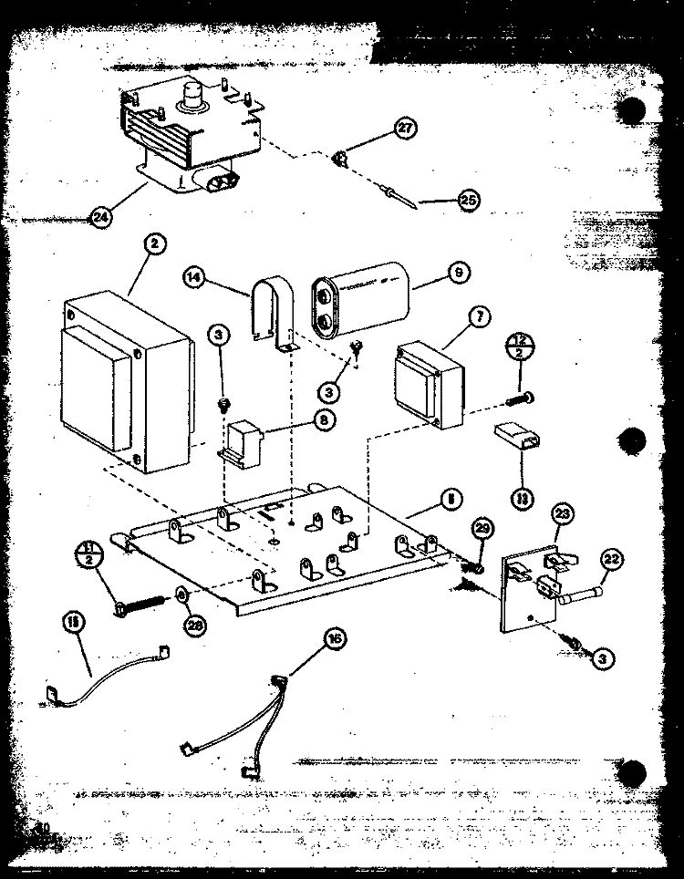 Page 4 Diagram and Parts List for RRL-10XA P7559405M Amana Microwave