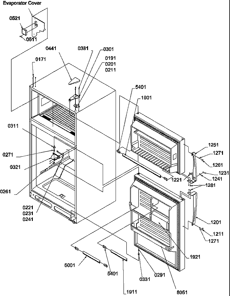 DOOR HINGES AND ACCESSORIES Diagram and Parts List for TM18VW P1305902W W Amana Refrigerator