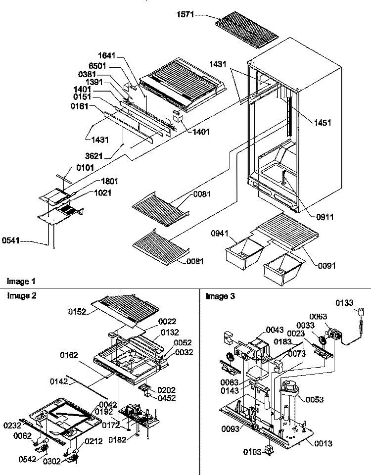 INTERIOR CABINET AND DRAIN BLOCK ASSY Diagram and Parts List for TM18VW P1305902W W Amana Refrigerator