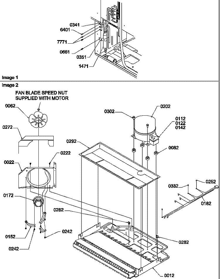 MACHINE COMPARTMENT Diagram and Parts List for TM18VW P1305902W W Amana Refrigerator