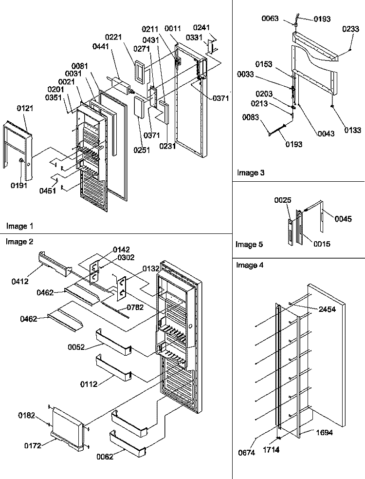 REF DOOR Diagram and Parts List for SRDE327S3W P1312501W W Amana Refrigerator