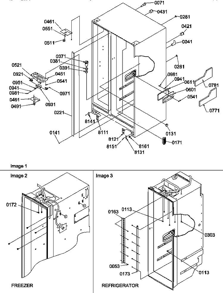 CABINET PARTS Diagram and Parts List for SRDE327S3W P1312501W W Amana Refrigerator