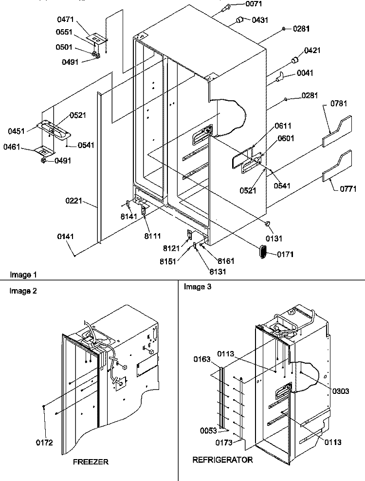 CABINET PARTS Diagram and Parts List for SSD25TE P1314201W E Amana Refrigerator