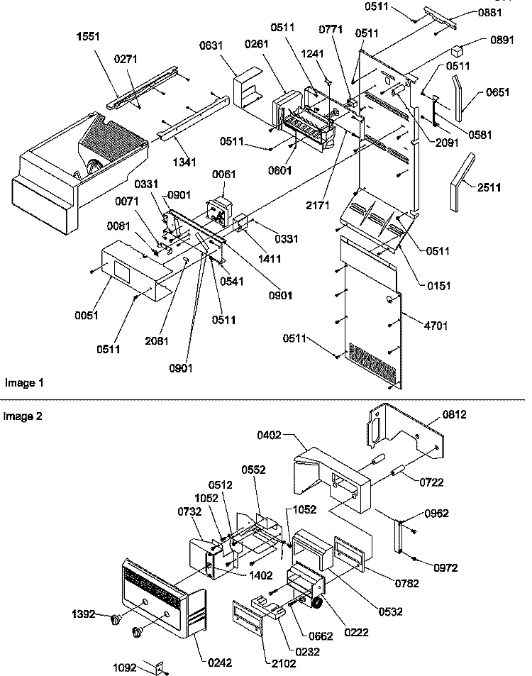 ICE MAKER / CONTROL ASSY Diagram and Parts List for SSD25TE P1314201W E Amana Refrigerator