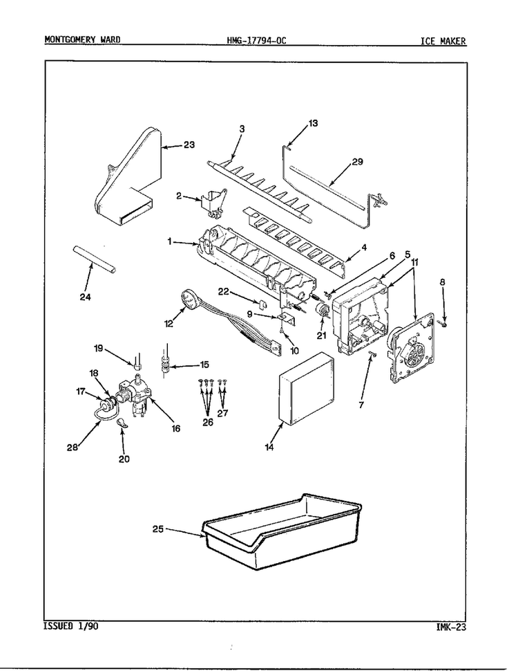 Top Mount Models/ice Maker Diagram and Parts List for 17794A  Admiral Refrigerator