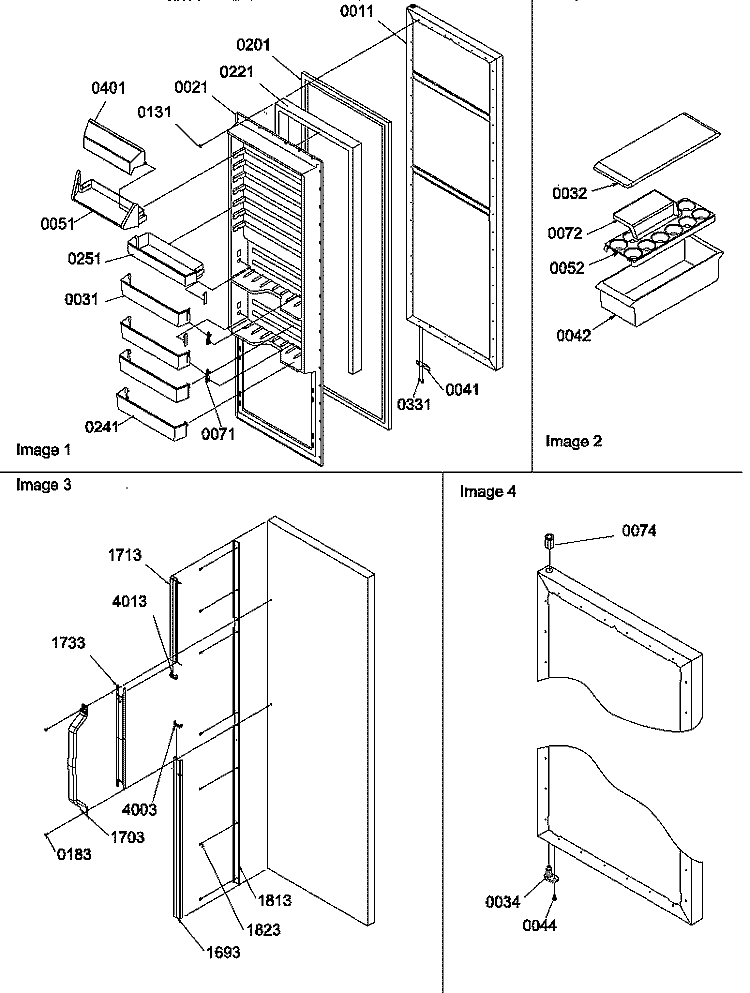 REF DOOR AND ACCESSORIES Diagram and Parts List for SCD22TBL P1303515W L Amana Refrigerator