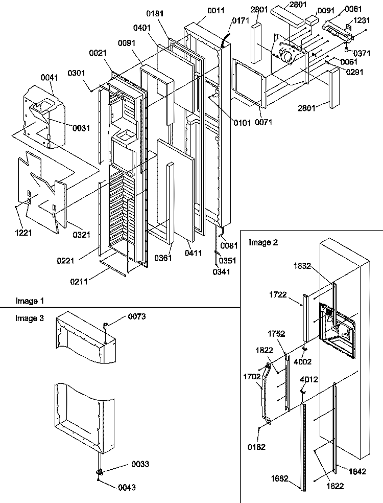 FZ DOOR Diagram and Parts List for SCD22TBL P1303515W L Amana Refrigerator