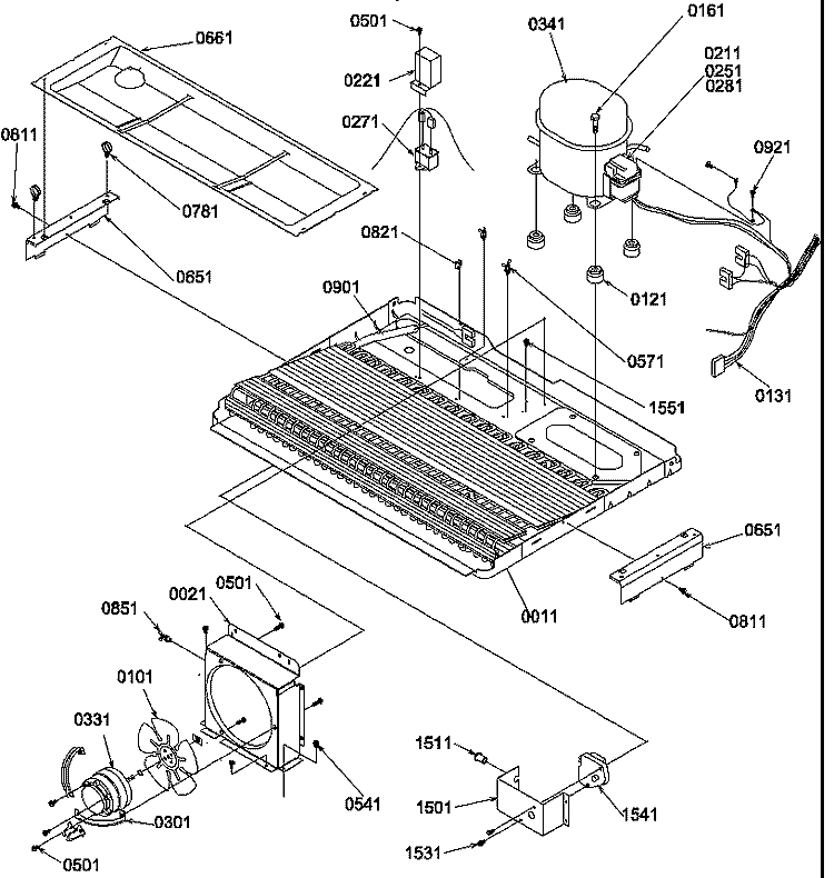 MACHINE COMPARTMENT Diagram and Parts List for SM22TBW P1190215W W Amana Refrigerator