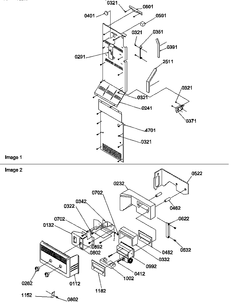 CONTROL ASSY Diagram and Parts List for SM22TBW P1190215W W Amana Refrigerator