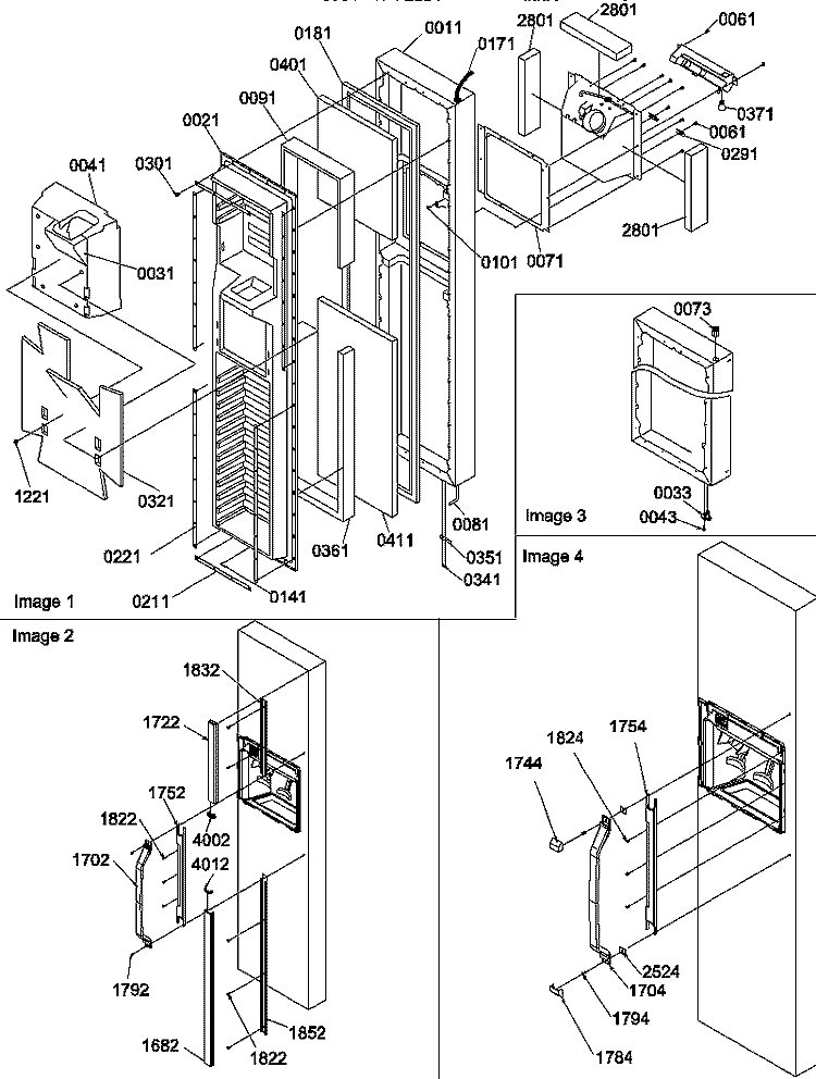 FZ DOOR Diagram and Parts List for SMD25TW P1190429W W Amana Refrigerator