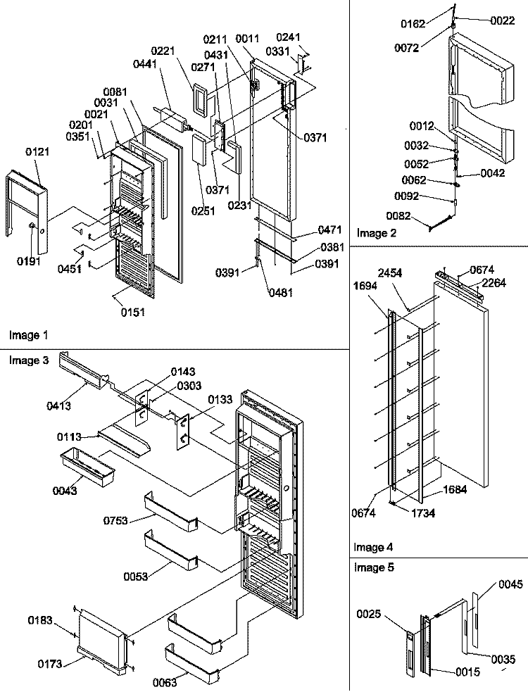REF DOOR Diagram and Parts List for SBIE20TPE P1190708W E Amana Refrigerator