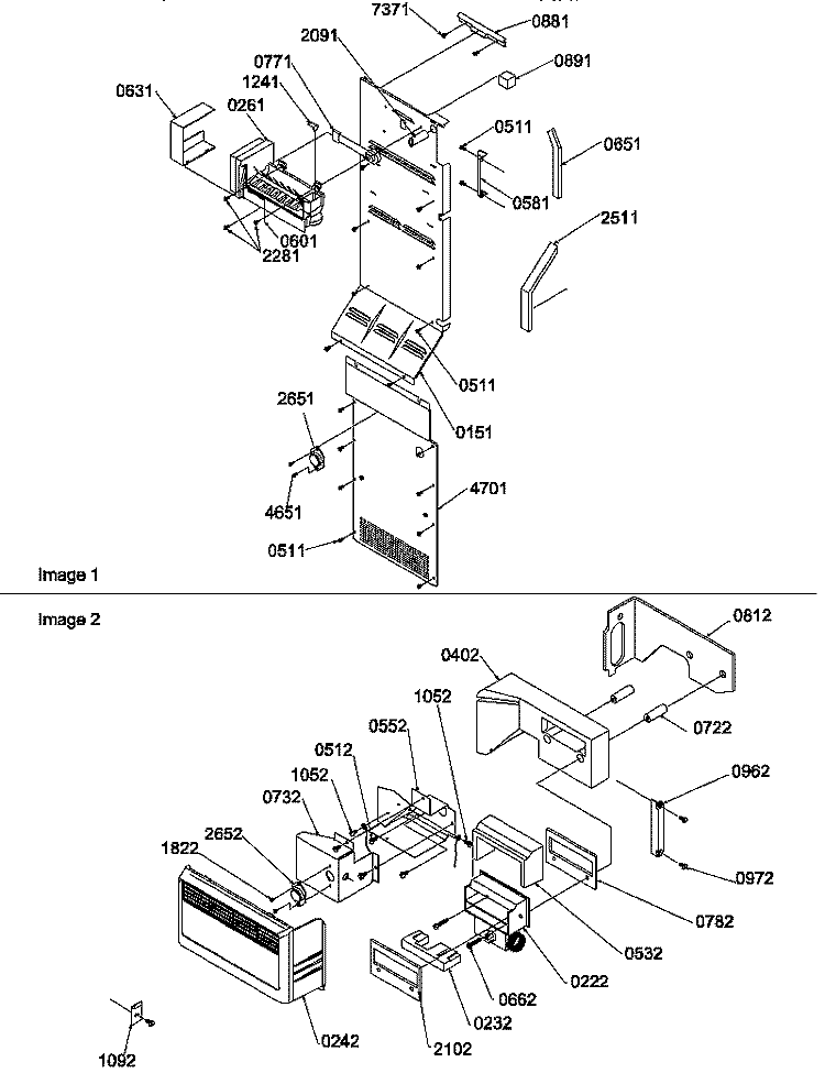 ICE MAKER / CONTROL ASSEMBLIES Diagram and Parts List for SBIE20TPE P1190708W E Amana Refrigerator