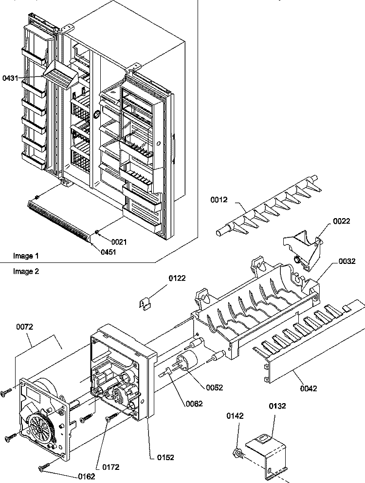TOE GRILL AND ICE MAKER PARTS Diagram and Parts List for SBIE20TPE P1190708W E Amana Refrigerator