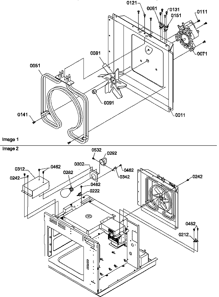 HEATER BOX & LIGHT ASSEMBLIES Diagram and Parts List for DCA2000 P1194105M Amana Microwave