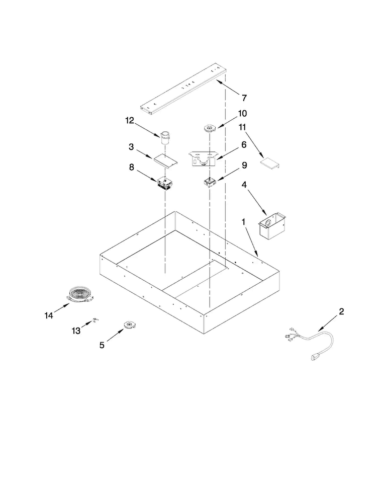 Burner Box Assembly Diagram and Parts List for JED8430BDF18  Jenn-Air Cooktop