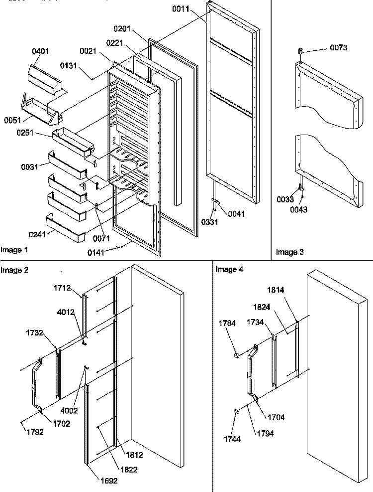 REF DOOR Diagram and Parts List for SGD22TL P1303510W L Amana Refrigerator