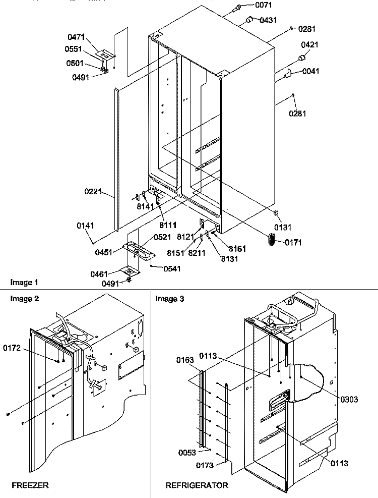 CABINET PARTS Diagram and Parts List for SGD22TL P1303510W L Amana Refrigerator