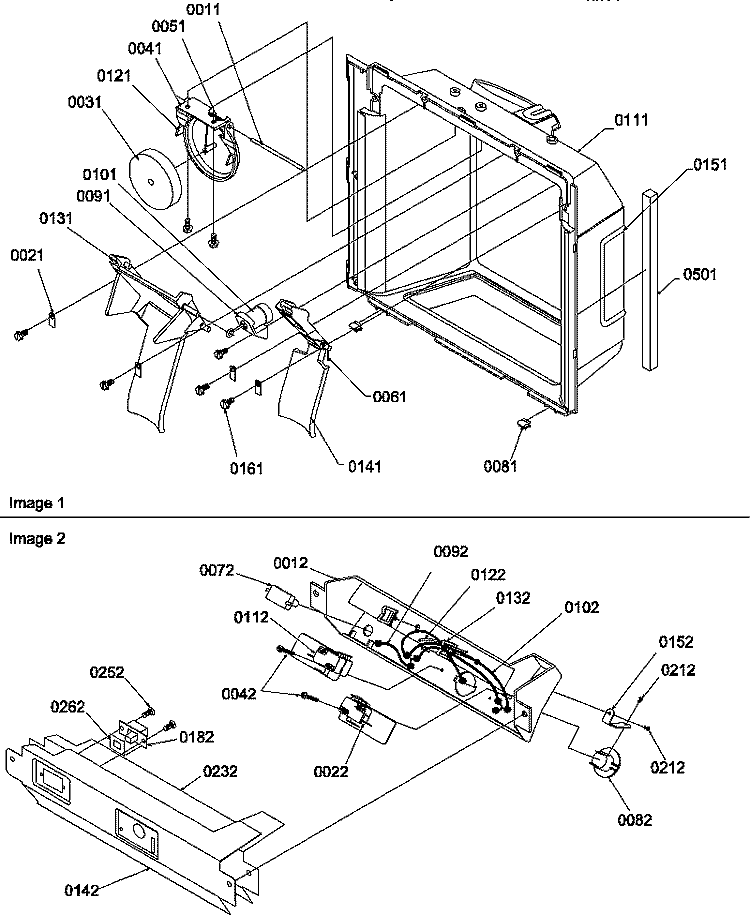 ICE / WATER CAVITY, ELEC BRKT ASSY Diagram and Parts List for SRD520TE P1313101W E Amana Refrigerator