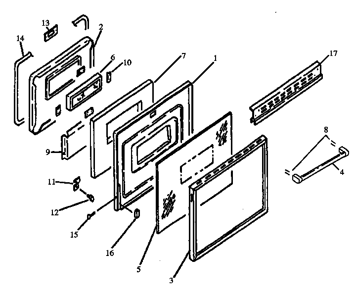 Oven Door Assy Diagram and Parts List for CARH664E-P1142622NE  Amana Range