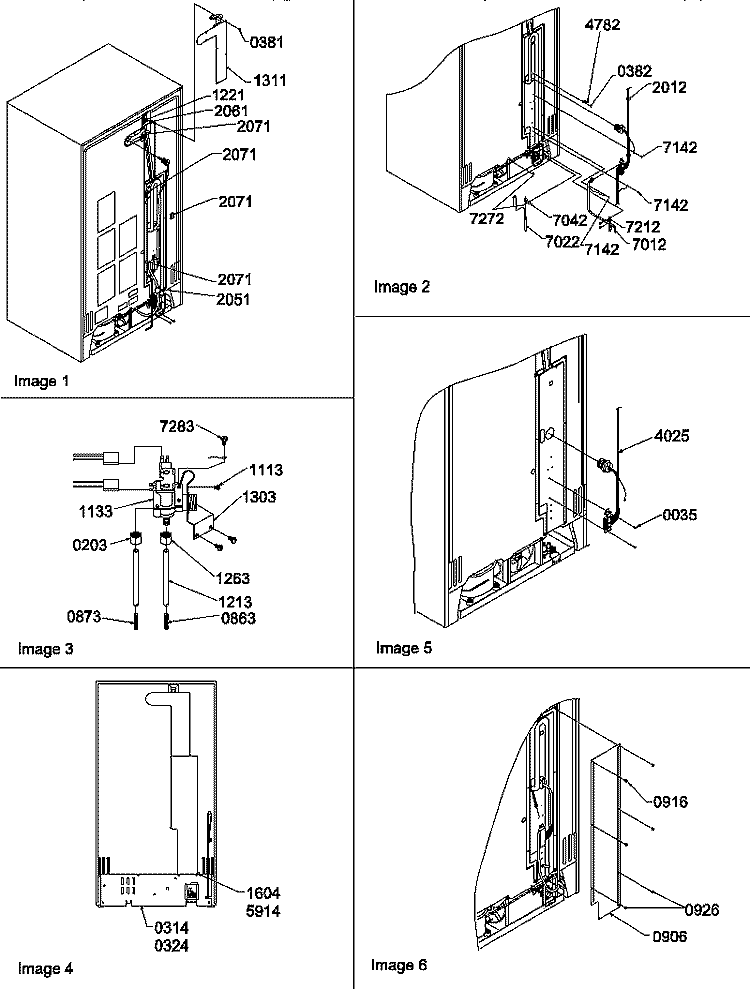 CABINET BACK Diagram and Parts List for SRD520TE P1313101W E Amana Refrigerator