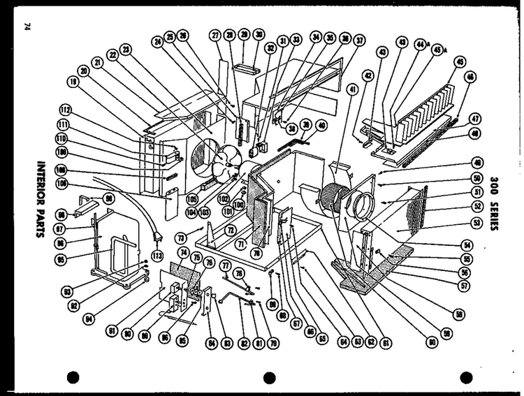 Interior Parts Diagram and Parts List for 615-2G P54302-30R Amana Air Conditioner