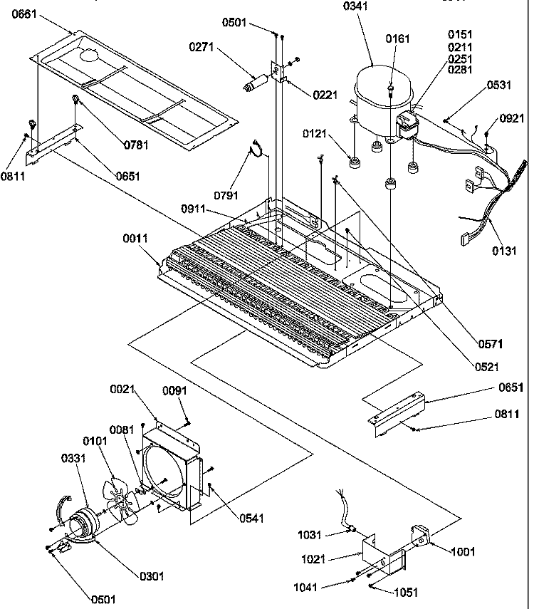 MACHINE COMPARTMENT Diagram and Parts List for SX322S2W P1313801W W Amana Refrigerator