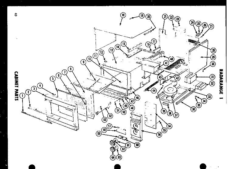 Page 1 Diagram and Parts List for RR-1  Amana Microwave