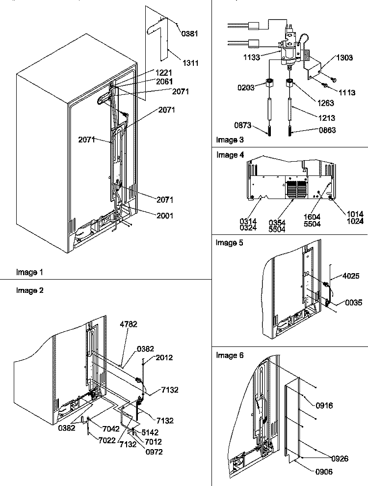 CABINET BACK Diagram and Parts List for SRD327S3W P1312502W W Amana Refrigerator