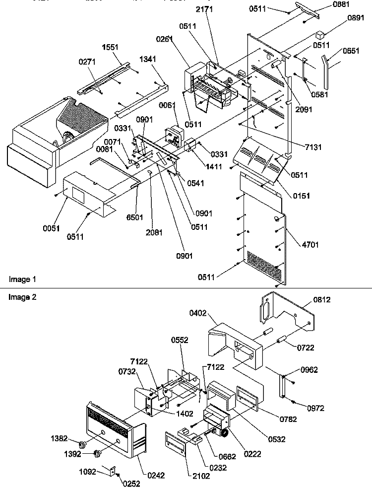 ICE MAKER / CONTROL ASSY Diagram and Parts List for SRD327S3W P1312502W W Amana Refrigerator