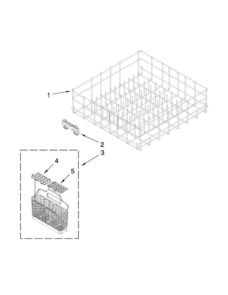 Lower Rack Parts Diagram and Parts List for ADB1400PYB4  Amana Dishwasher