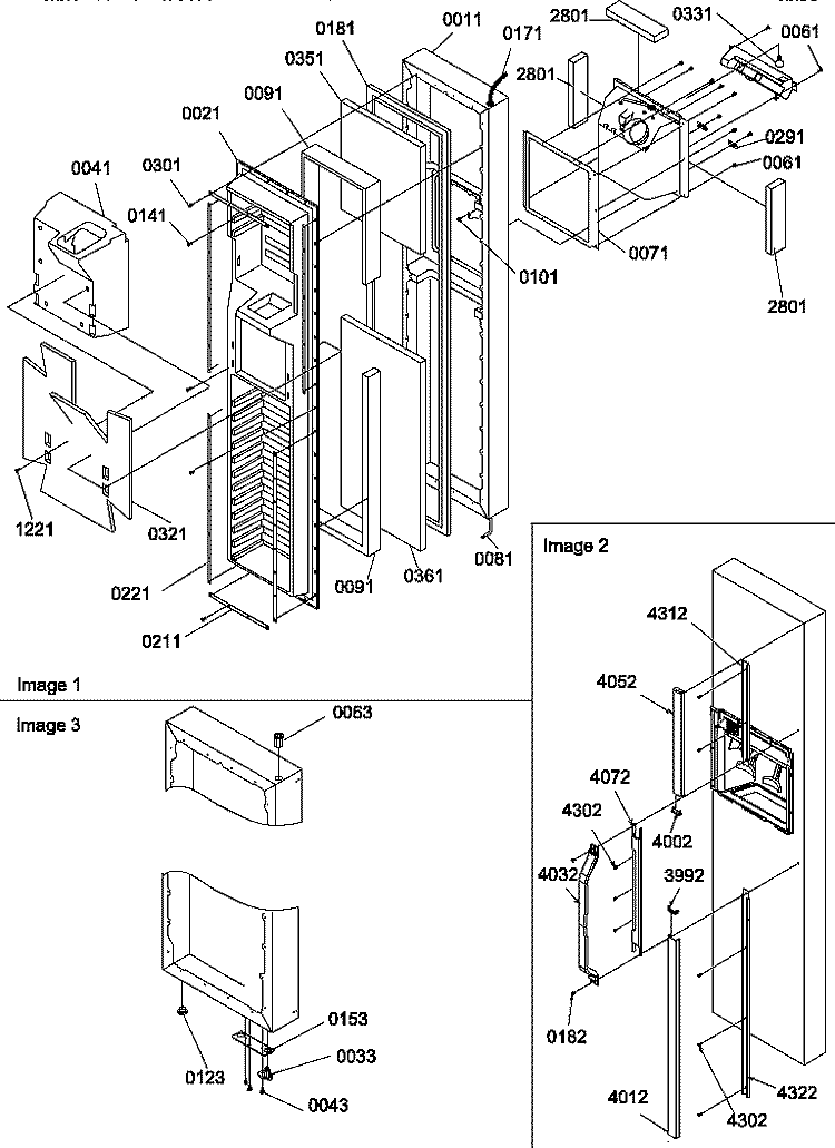 FZ DOOR Diagram and Parts List for SXD27TE P1302802W E Amana Refrigerator