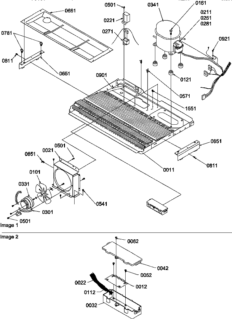 MACHINE COMPARTMENT Diagram and Parts List for SXD27TE P1302802W E Amana Refrigerator