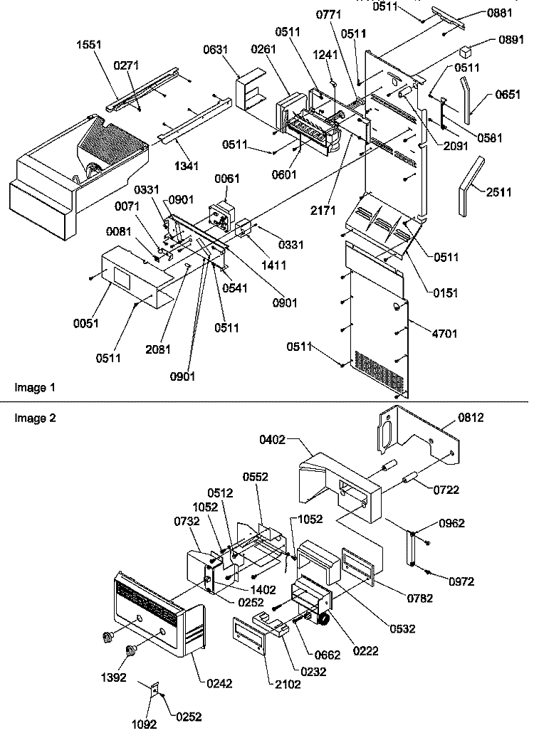 ICE MAKER / CONTROL ASSY Diagram and Parts List for SXD27TE P1302802W E Amana Refrigerator