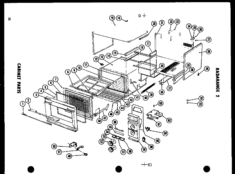 CABINET PARTS Diagram and Parts List for RR2  Amana Microwave