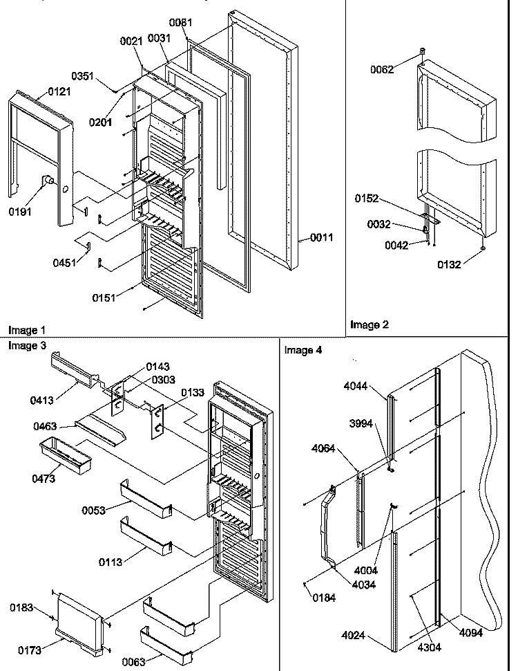 REF DOOR Diagram and Parts List for SRD27S2W P1190321W W Amana Refrigerator