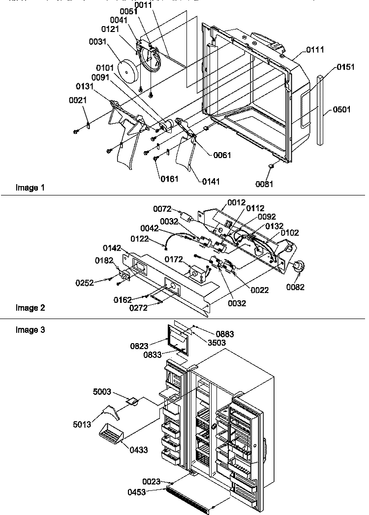 ICE & WATER CAVITY & ELEC BRKT ASSY Diagram and Parts List for SRD27S2W P1190321W W Amana Refrigerator