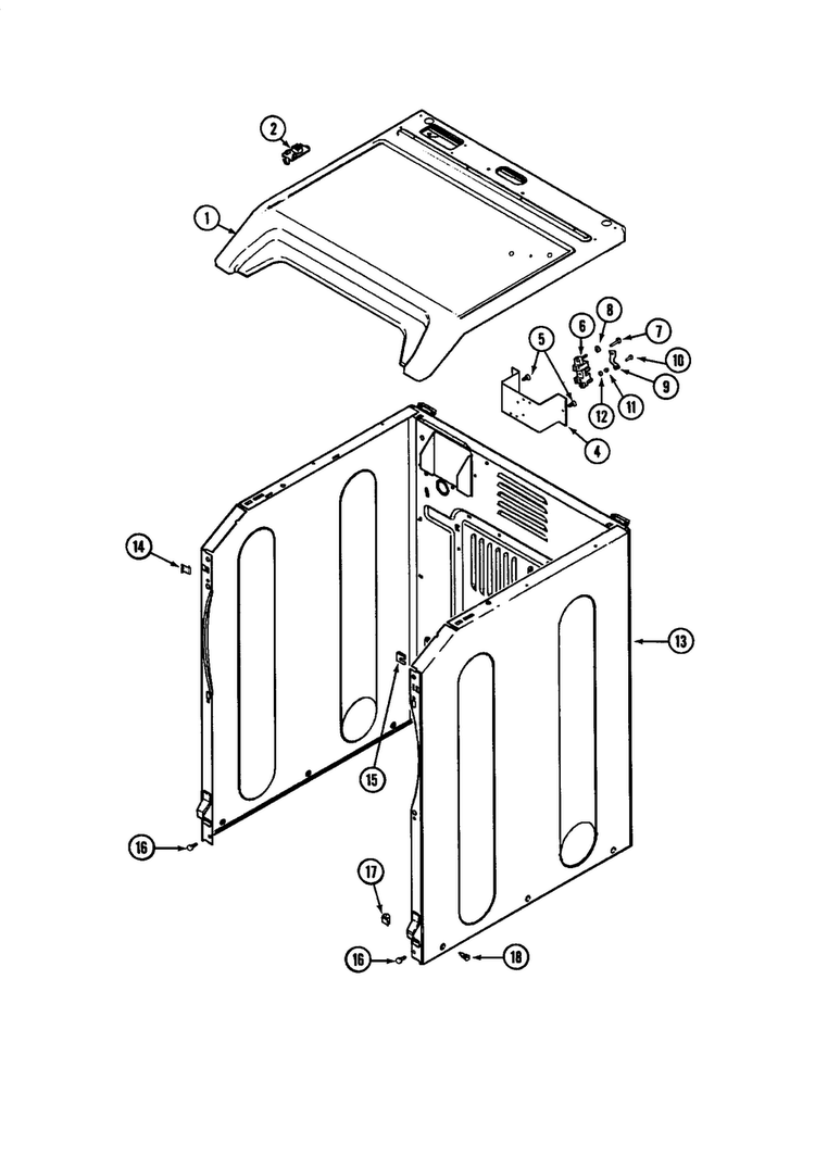 Cabinet Diagram and Parts List for MDE6000AZG  Maytag Dryer