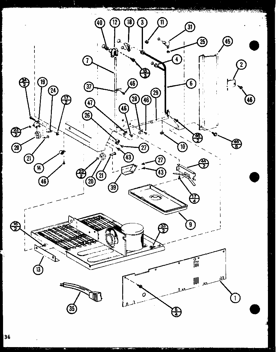 Section 23 Diagram and Parts List for TX18N-P1106212W  Amana Refrigerator