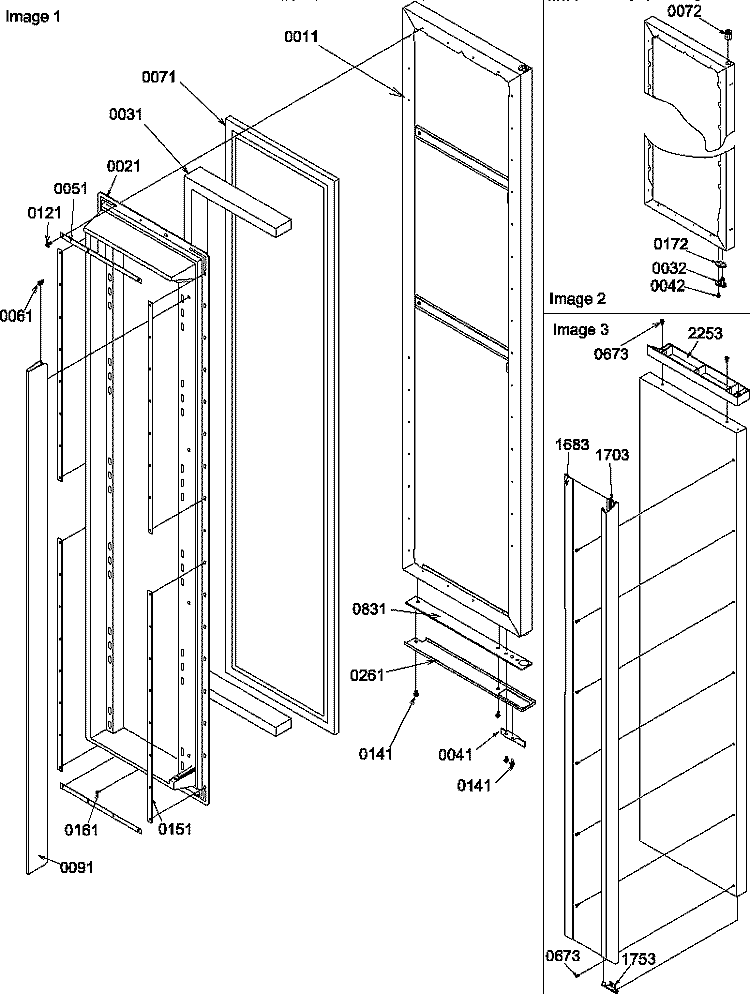 FZ DOOR Diagram and Parts List for SBI20TPL P1190705W L Amana Refrigerator