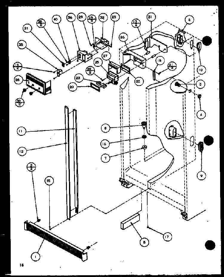 Refrigerator Diagram and Parts List for SX22J-P1116004W  Amana Refrigerator