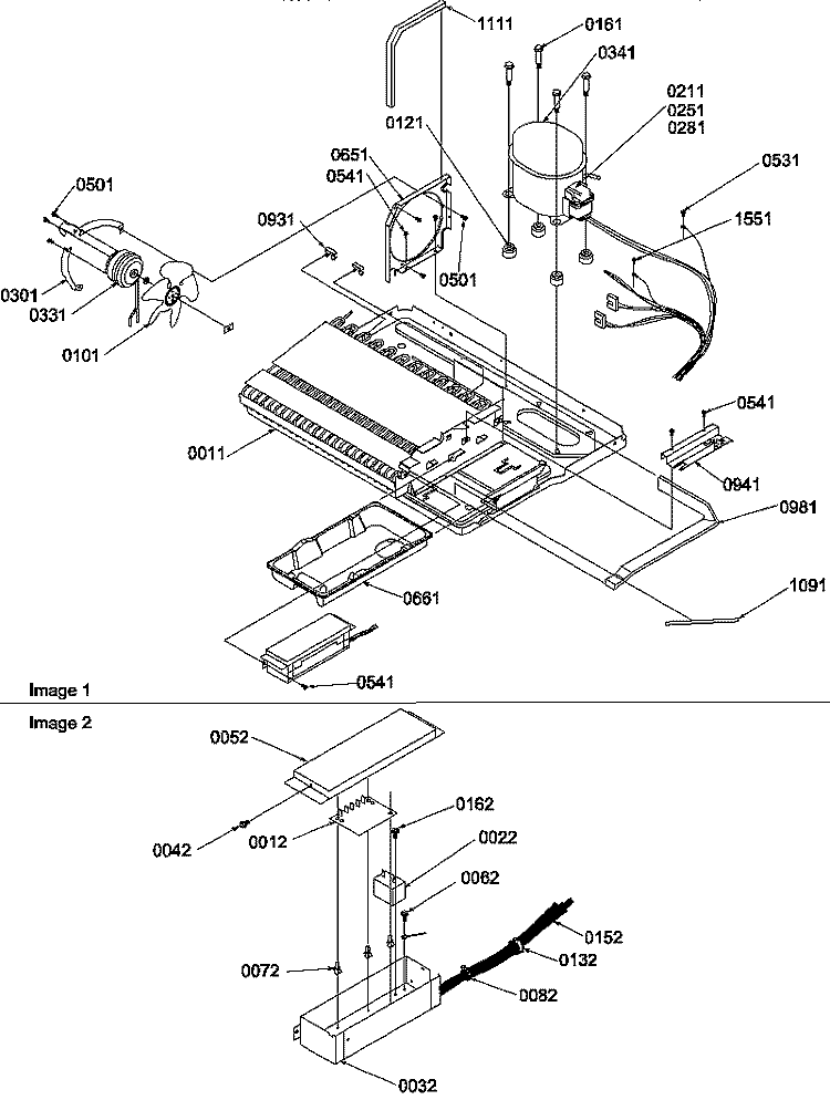 MACHINE COMPARTMENT Diagram and Parts List for SBI20TPL P1190705W L Amana Refrigerator