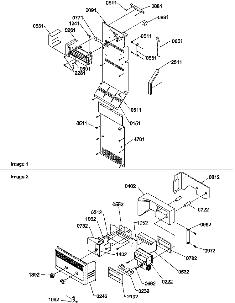 ICE MAKER / CONTROL ASSEMBLIES Diagram and Parts List for SBI20TPL P1190705W L Amana Refrigerator
